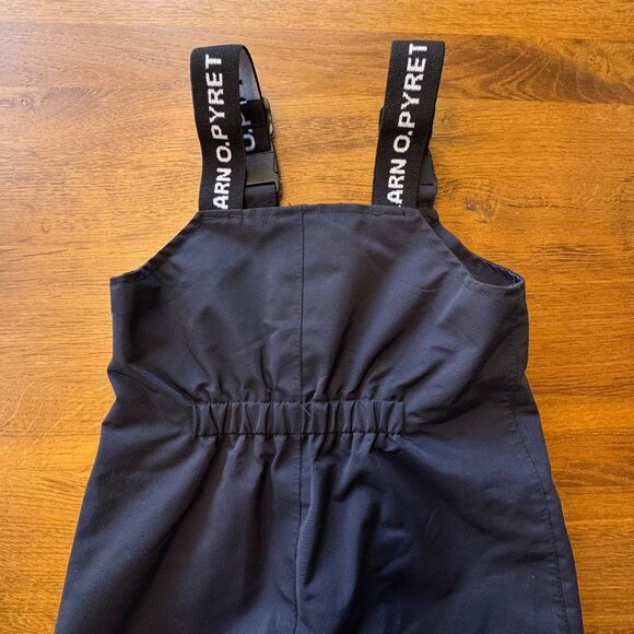 POLARN O. PYRET Waterproof Bib Overalls Baby 9-12 Mos 80 Blue Shell Rain Pants - Picture 4 of 8